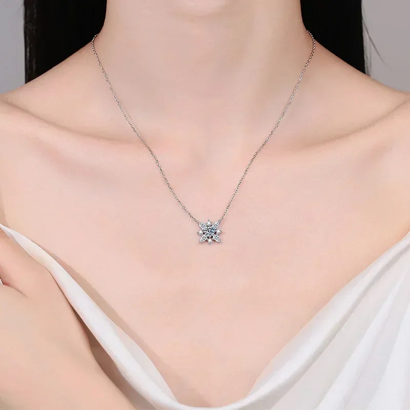 Platinum Rose Necklace