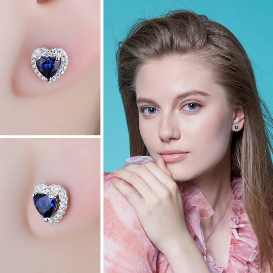 Blue Heart Earring