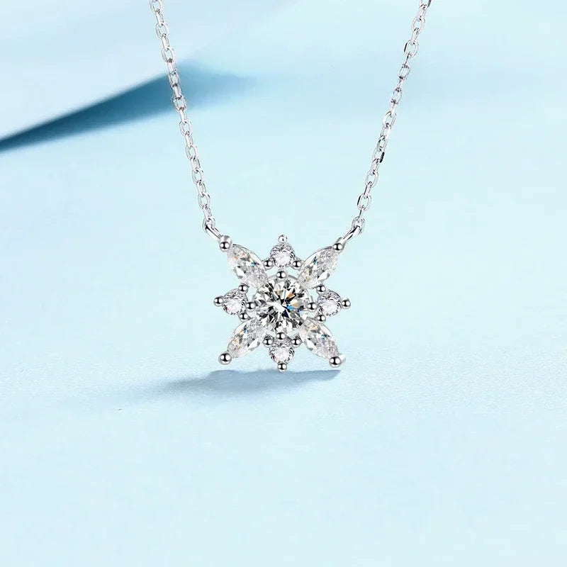Platinum Rose Necklace