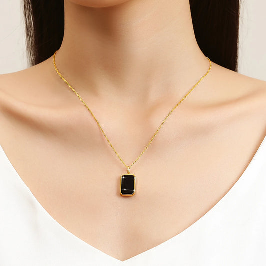 Gold Onyx Necklace