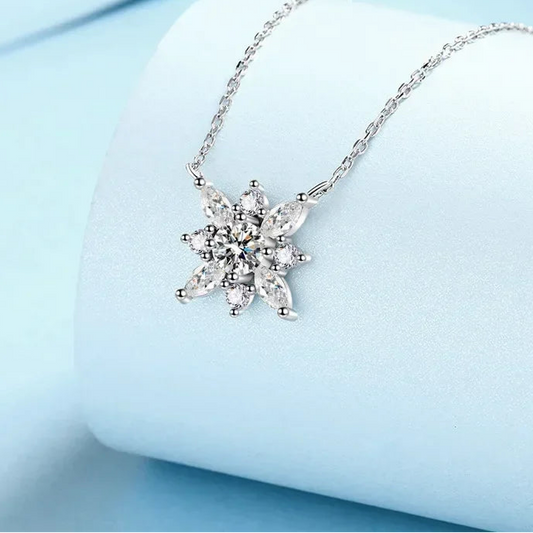 Platinum Rose Necklace