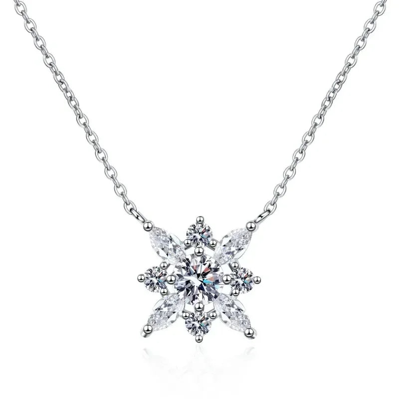 Platinum Rose Necklace