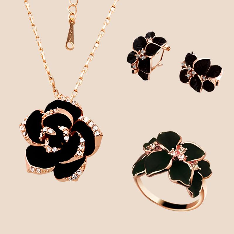 Black Flower Set