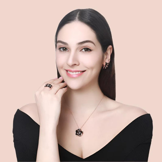 Black Flower Set